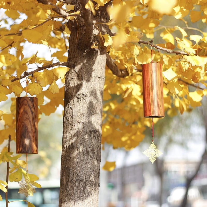 Mowind Chakra Chimes Natural Bamboo Wind Chimes Meditation Chord Windchime Wind Bell for Home Decoration Zen Mindfulness Sacral Chakra - Image 4